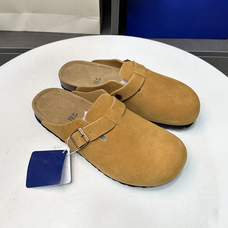 Men s Leather Slippers High Quality Fashionable