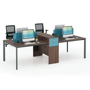 Modernes Holz personal 2020 die Mode 2 4 Sitze Personen arbeitsplatz mit mobilem Schrank Büroarbeit platz