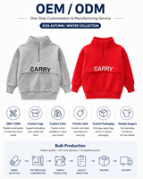 Nouveau Pull Polaire Garçon Automne Hiver 2026, Col Montant Demi-Zip, Coupe Ample, Broderie Lettres, Chaud et Décontracté, Haut Enfant, Vente en Gros