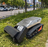 Tondeuse à gazon industrielle automotrice télécommandée sur chenilles avec écran LCD, interrupteur de puissance de qualité automobile 1500W, compatible toutes tondeuses