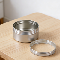 Boîte en fer blanc ronde à visser avec fenêtre transparente, personnalisable avec logo, emballage métallique écologique pour aliments et cosmétiques
