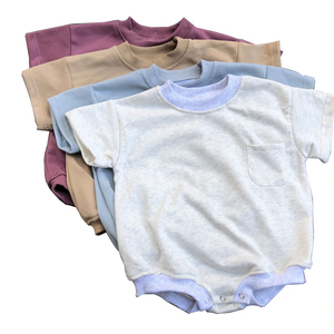 Combinaison à bulles épaisse unie pour bébés garçons, couleur neutre, été - Product Image 4