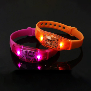 Có Thể Điều Chỉnh Dây Đeo Cá Nhân Rung Phát Sáng Ánh Sáng Sáng Vải Tùy Chỉnh <span class=keywords><strong>LED</strong></span> Vòng Đeo Tay Âm Thanh Kích Hoạt Lễ Hội Nhựa - Product Image 4