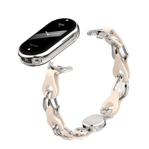 <span class=keywords><strong>Bracelet</strong></span> en <span class=keywords><strong>cuir</strong></span> de luxe personnalisé pour Mi Band 9/10, <span class=keywords><strong>bracelet</strong></span> en acier inoxydable, chaîne creuse tendance, <span class=keywords><strong>boucle</strong></span> magnétique - Product Image 1