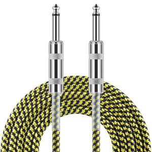 Câble de guitare électrique robuste Cordon audio mono TS de 6.35mm avec suppression du bruit-3/6/10 mètres pour ampli <span class=keywords><strong>basse</strong></span> et pédalier - Product Image 1