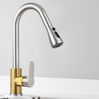 Robinet mélangeur d'eau chaude et froide moderne SAMTOU avec rotation à 360 degrés, évier en acier inoxydable, robinet de cuisine extractible