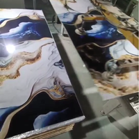 Panel dinding plastik dekorasi lembaran marmer putih desain 1220 2440mm 3mm papan UV PVC 2.5mm