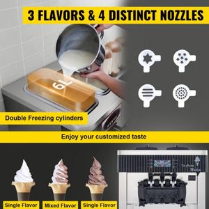 Máquina de helados SIHAO 2200W DE ALTO inflado con 2 + 1 sabores mixtos - Product Image 5