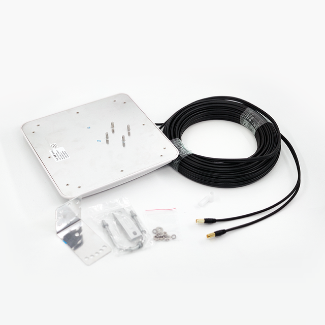 MIMO Panel Antenna 4G High Gain 2*14dBi Directional Flat 1710-2700 MHZ with Coaxial Cable 1000W Max Power for Connector