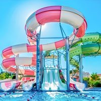 Tobogán Acuático de Fibra de Vidrio con Certificación CE EN1176, Resistente a la Intemperie, para Piscinas de Resorts y Vacaciones