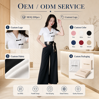 Uniforme de salon de beauté professionnel pour femmes, vêtements de travail pour massothérapeutes, style chinois moderne, pantalon large, ensemble tunique, sur mesure