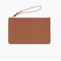 Pochette en cuir PU de haute qualité pour femme, portefeuille à poignet en cuir avec fermeture éclair dorée