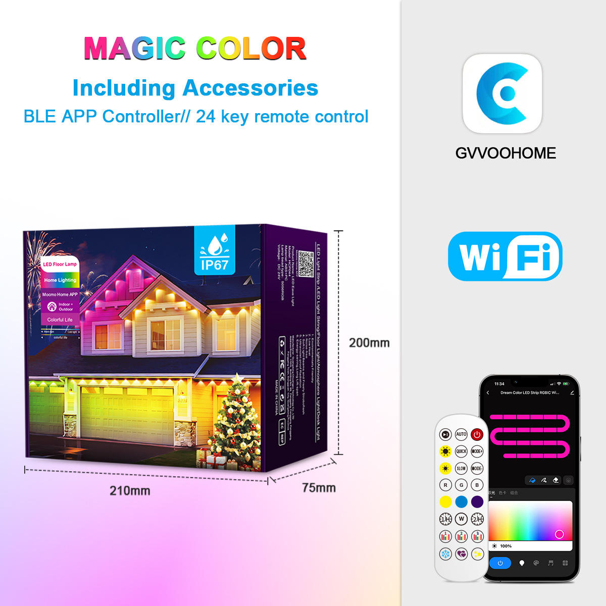 Lampe de gouttière 15m - Brevet américain