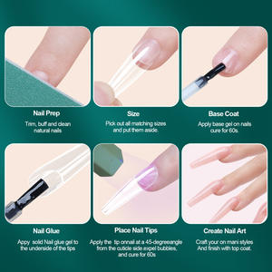 Extensions d'ongles 16 tailles Art incurvé Gel doux faux conseils couverture complète presse sur capsules d'amande français cercueil ongles Extension ongles artificiels - Product Image 6