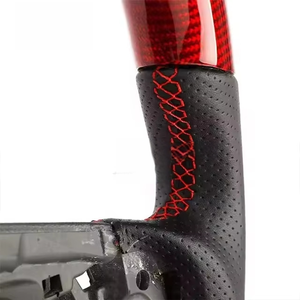 Volant pour Golf 7 R 2013-2020 en fibre de carbone avec affichage LED rouge, accessoire intérieur en cuir PU premium - Product Image 4