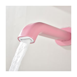 Cartouche céramique pour lavabo Robinet de salle de bain en laiton chromé Robinet mural rose dissimulé - Product Image 4