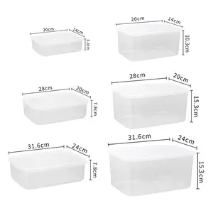 Aksesoris dapur Microwave Oven keamanan kecil ukuran besar plastik bening stackable penyimpanan kulkas kotak