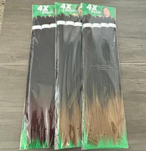 Mèches à tresser 4X 60 pouces pré-étirées en gros 300g Cheveux synthétiques lisses Afro Yaki pour tresses - Product Image 4