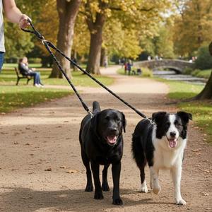 Guinzaglio per Cani Yommy a Doppia Treccia, Resistente e Confortevole, Anti-Groviglio con Ganci in Metallo per Passeggiate - Product Image 5