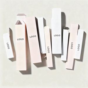 Factory Custom Gold Foil <b>Small</b> White Cardstock <b>Box</b> Slim Rectangle Paper <b>Packaging</b> for Lipstick and Makeup Brushes - Product Image 1