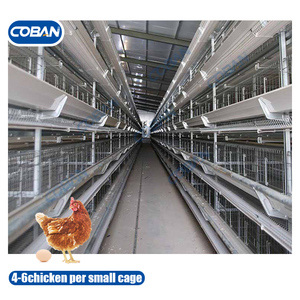 Jaula Multifuncional para Cría de Pollos, Jaula para Gallinas Ponedoras/Hueveras Tipo H de 4 Niveles, Jaula Automática para Pollos con Línea de Alimentación - Product Image 1
