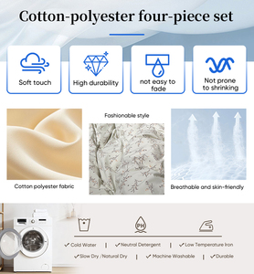 Ensemble de housse de <span class=keywords><strong>couette</strong></span> quatre pièces en coton-polyester <span class=keywords><strong>à</strong></span> séchage rapide, facile <span class=keywords><strong>à</strong></span> nettoyer, motif dessin animé d'hiver, pour salle de sport et hébergement - Product Image 6