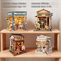 Nouveauté 2026 : Maison miniature en bois Y-TOP à monter soi-même, étagère, puzzle 3D en bois, décoration de coin lecture, idéal comme cadeau, peut s'illuminer