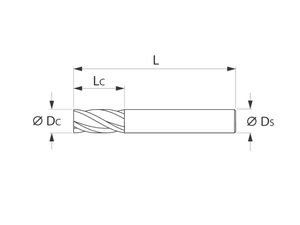 Fresa de extremo HSS-Co8 DIN 844 B 1835 B <span class=keywords><strong>H6</strong></span> para ranuras de chavetero, fresado general, 3mm 3T E8, HRC62 191280 3, alta velocidad/CNC, ODM/OEM - Product Image 3