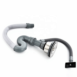 Filtro de desagüe moderno cromado para <span class=keywords><strong>fregadero</strong></span> de hotel, cubierta atrapa residuos, conjunto de tubería de <span class=keywords><strong>sifón</strong></span> flexible para desagüe, fácil instalación en fregaderos de <span class=keywords><strong>cocina</strong></span> estándar - Product Image 2
