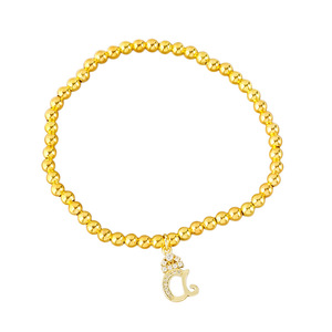 Cuenta redonda de moda 26 corona letra <span class=keywords><strong>minúscula</strong></span> pulsera <span class=keywords><strong>con</strong></span> chapado de cobre y joyería de circón <span class=keywords><strong>con</strong></span> microincrustaciones al por mayor - Product Image 5