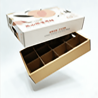 Boîte cadeau en carton ondulé personnalisée en deux parties avec séparateur en papier et poignée de transport, emballage écologique pour fruits frais de la ferme