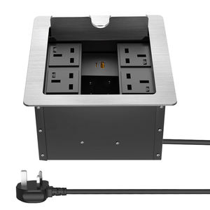 เต้ารับไฟฟ้าแบบฝังในโต๊ะ USB Type-C แบบพับเก็บได้ วัสดุอะลูมิเนียม มาตรฐาน UK กล่องเต้ารับไฟฟ้าอเนกประสงค์ ปลั๊กไฟฟ้าแบบตั้งโต๊ะ - Product Image 1