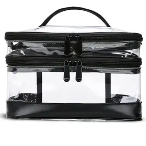 Custom Hot Sale Wholesale Travel Clear Waterproof Transparent Pvc Cosmetic Bags Cases With Zipper