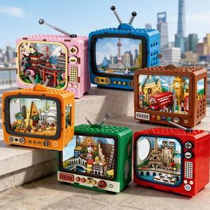 <span class=keywords><strong>Puzzle</strong></span> 3D en bois transfrontalier, miniature de télévision, monde miniature, jouet d'assemblage artisanal, ornement culturel et créatif, cadeau - Product Image 4