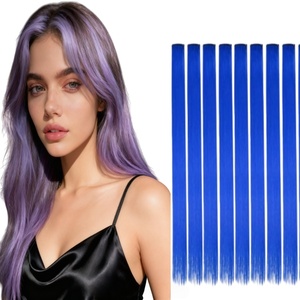 วิกผมต่อแบบคลิปผมสังเคราะห์สีรุ้งแบบทำมือไฮไลท์สำหรับปาร์ตี้มีหลายสี - Product Image 1