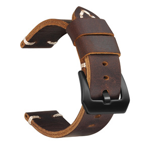 Tali Jam Tangan Kulit Crazy Horse Premium Vintage, Tali Kulit Asli Berkualitas Tinggi Buatan Tangan, Sabuk Pengganti Tebal dan Kokoh untuk Pria - Product Image 5