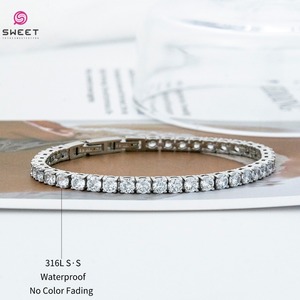 Pulsera de Tenis Hip Hop de Acero Inoxidable para Hombre y Mujer, Hecha a Mano, Geométrica, Estilo Miami Cubano con Circonitas, Tamaños de 3mm, 4mm y 5mm - Product Image 6