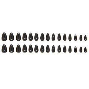 <span class=keywords><strong>Uñas</strong></span> Postizas Hechas a Mano de Alta Calidad, Forma de Almendra Negra, Línea Francesa, Nuevo Diseño Acrílico, Producto de Arte de <span class=keywords><strong>Uñas</strong></span> para Damas - Product Image 5