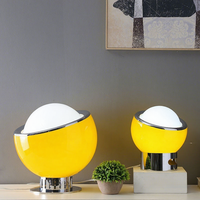 Lampe de bureau LED contemporaine flexible en verre pour intérieur, avec abat-jour, alimentation électrique DC/AC, culot E14, lumière blanc chaud 3000K, idéale pour chambre d'enfant et salon