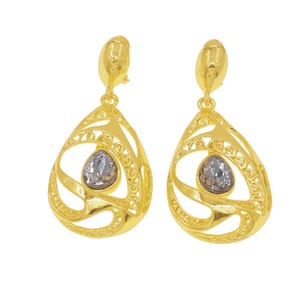 Yulaili brillant creux grandes boucles d'oreilles avec cristal fabuleux usine fabrication Hotselling mariée mariage bijoux Boho fête pédants - Product Image 2