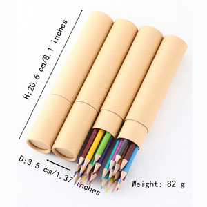 Caja Tubo de papel Embalaje 12 piezas Lápices de dibujo de estilo redondo largo Juego de doble punta <span class=keywords><strong>24</strong></span> Lápiz de <span class=keywords><strong>color</strong></span> - Product Image 5