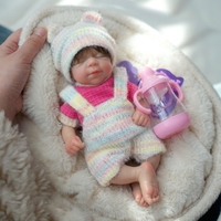 Poupée Adorable en Silicone Corps Entier de 8 Pouces pour Bébé Prématuré, Poupée Reborn Miniature Réaliste Henry, Surprise pour Enfants, Anti-Stress, Filles 3+