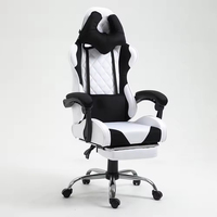 Chaise de jeu de haute qualité, chaise de bureau pour joueur de luxe rose et blanche, chaise de jeu Cougar avec repose-pieds et massage