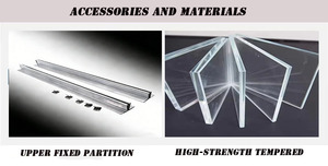 Portes de mur-rideau en verre trempé à haute transmission lumineuse, à contrôle de la fumée, monocouche, résistant au feu, pour école, hôtel - Product Image 4