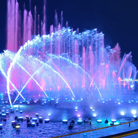 Prix de gros optimal Fontaine d'eau extérieure unique Fontaine de jardin musicale avec pompe DMX