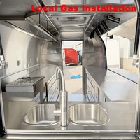 Remorque de restauration mobile commerciale entièrement équipée, camion de cuisine en acier inoxydable, système de cuisine pour hot-dogs et pizzas