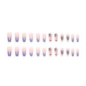 Nueva llegada <span class=keywords><strong>Halloween</strong></span> calavera araña diseño medio ataúd <span class=keywords><strong>uñas</strong></span> postizas <span class=keywords><strong>Halloween</strong></span> acrílico prensa <span class=keywords><strong>uñas</strong></span> para dedos ABS al por mayor - Product Image 6