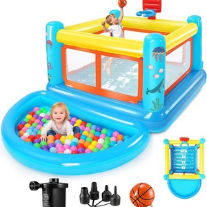 บ้านลมเป่าลมพร้อมลูกบอลสำหรับเด็ก ใช้ในบ้าน ทำจากวัสดุ PVC - Product Image 5