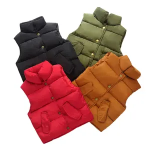 Kids Vest For Boys Solid Soft Warm Down Vest Jacket Girls Sleeveless Children Winter Waistcoat For 2-6 Y