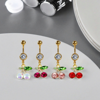 Xinfocus nombril ventre Piercing pour femmes acier inoxydable cristal cerise corps Piercing bijoux